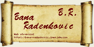 Bana Radenković vizit kartica